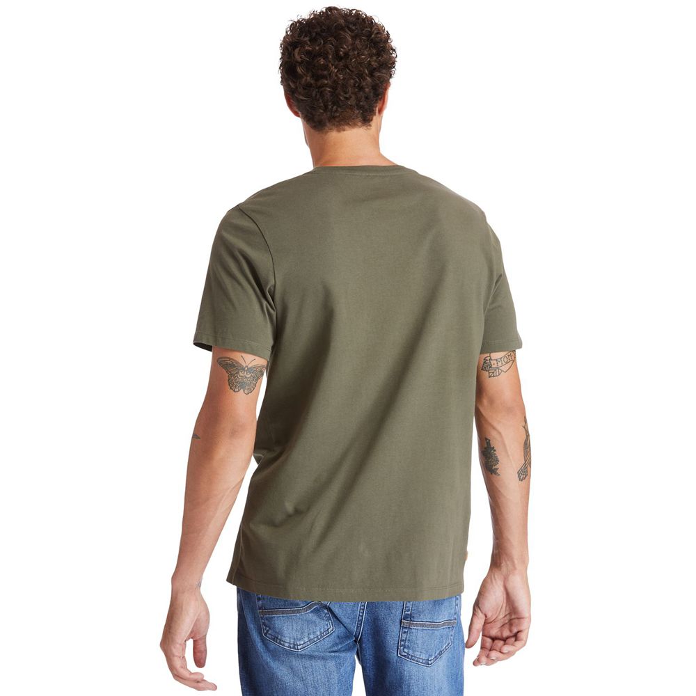 Timberland Μπλουζάκια Ανδρικα Ελιά - Kennebec River Camo-Logo - Greece 4792863-RW